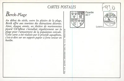Berck-Plage — Teatro de marionetes na praia — Édito Imp. C.E.E. — Verso