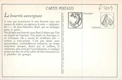 Die Auvergne-Tänze — Volksdance — Verlag S.A. Genf — Rückseite