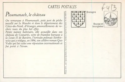 Ploumanach — Zamek Costaérès — Wydawnictwo Spiral, kolekcja D.R. — Rewers