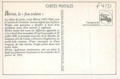 O Monoplan Blériot VIII bis — motor Antoinette, 50 cavalos — J. H. — Verso