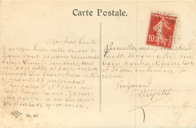 Branche de gui — décor avec deux vignettes paysagères — E.T.D. No 667 — Verso