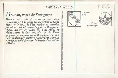 Mouzon - Poort van Bourgondië — Charpentier-Richard, uitgever, Mézières-Charleville — Achterkant