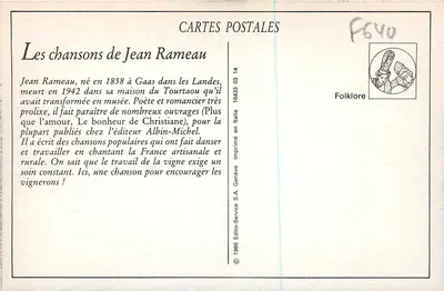Les Vignerons — As Canções de Jean Rameau ilustradas — Editor Albin-Michel — Verso