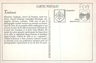 Toulouse — Les Allées Lafayette — Edição Jeanne d'Arc — Verso