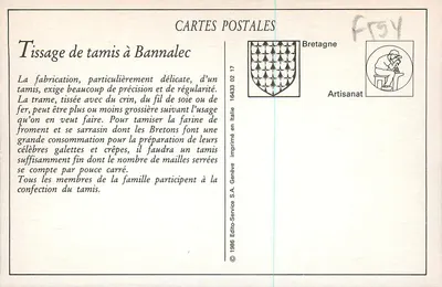 Tecelagem de peneiras e tamis em uma família de Bannalec — Série das Indústrias Bretãs, n°1360 — Verso