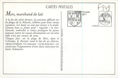 Mers — Sprzedawca mleka — Wydanie CEE n°80-7 — Rewers