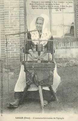 Laigle (Orne) — A antiga fabricação da alfinete — E. Paquini, fotógrafo-editor