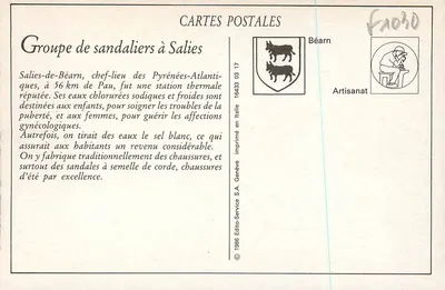Salies-de-Béarn — Grupo de Sandaliers — Edição Nouvelles Galeries — Verso