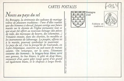 Tradycyjny prezent na dzień ślubu — AU PAYS DU SEL — Artaud-Nozais, Nantes — Rewers