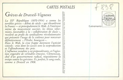 Die Streiks von Draveil-Vigneux — Der Blutige Tag des 30. Juli — Verlag ELD, Nr. 7 — Rückseite