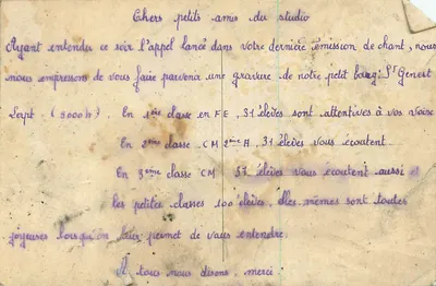 Bilhete postal antigo Saint Genest Lerpt (Loire) Praça Carnot — Verso