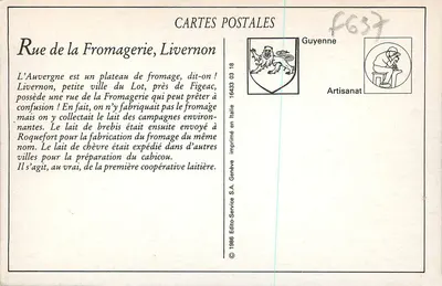 Livernon (Lot) - Rue de la Fromagerie — Elixir Compagnie, editor n°177 — Verso