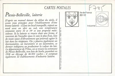 Plessis-Belleville — Laticínio — Edição Bouvierre — Verso