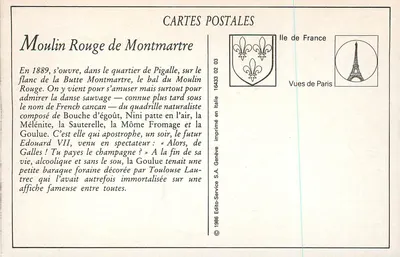 O Moulin Rouge — Montmartre — G.C.A Paris 574 — Verso