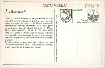 La Bourboule — Kawiarnia przy zakładzie Choussy — Wydawca S.A. Genewa, nr 233 — Rewers