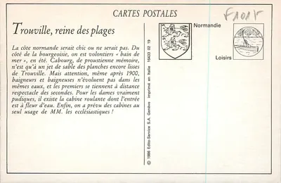 Trouville - Rainha das Praias — Les Planches — Editor Edito-Service S.A. n°16433 — Verso