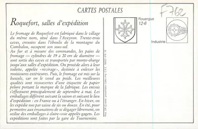 Roquefort (Aveyron) — Sociedade Anônima das Caves e Produtores Reunidos — Sala de Expedição — Verso