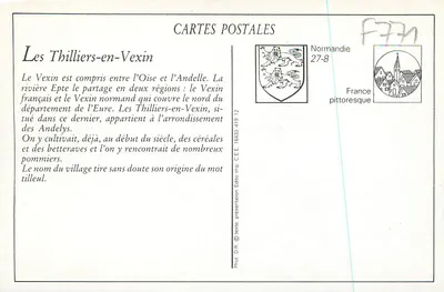 Les Thillières-en-Vexin (Eure) — Hotel Poczty — Rewers