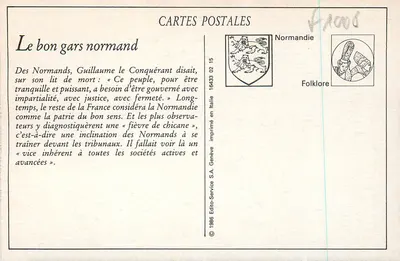 O bom cara Normando — A Normandia — A C.P.A. n°112 — Verso