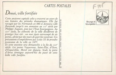Douai — Porte d'Arras — Edição D.W. n°21 — Verso