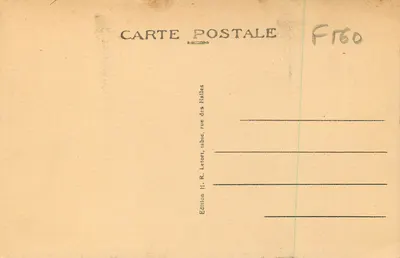 Les Sables d'Olonne (Vendée) — Um golpe de mar sobre a Observatórios da Grande Jetée — Edição H. R. Letort — Verso