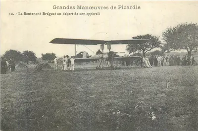 Grandes Manobras de Picardia — O tenente Bréguet ao sair de seu aparelho — C. H. Paris