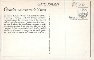 Grandes Manœuvres de l'Ouest — Halte de uma avant-garde de Ciclistas — ND Phot — Verso