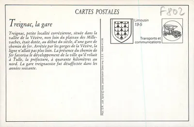 Treignac — De Station overzicht — De pittoreske Corrèze, n°149 — Achterkant