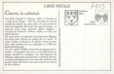 Chartres — Plac Chatelet i Katedra — Gh. Foucault, wyd. Dreux — Rewers