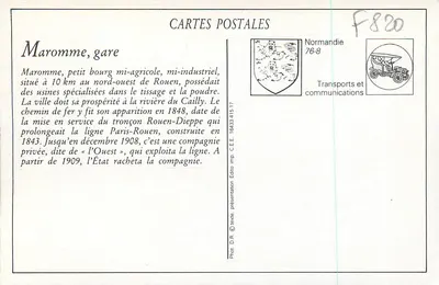 Maromme (Seine-Inf.) — A Estação — Antoine Lazarus, editor, Rouen — Verso