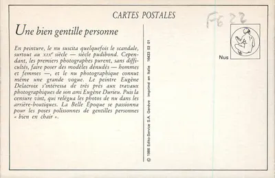Naga z winogronami — wydawca S.A. Genève, n° 1076 — Rewers