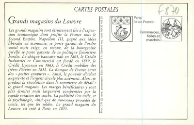 Grande Sklep Louvre — Galeria Konfekcji dla Damskich — Paryż — Rewers