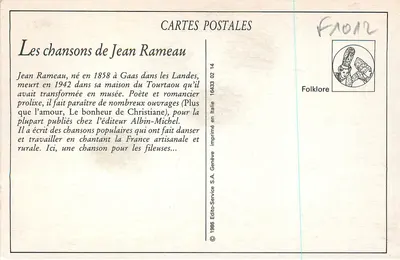 O Bom Mundo — As Canções de Jean Rameau ilustradas — Editor Albin-Michel — Verso