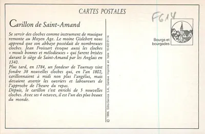 Carillon Świętego Amandego — zaskakujący carillon z 38 dzwonami z 1784 r. — Édito-Service S.A. Genewa — Rewers