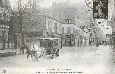 A cheia do rio Sena — Paris - O Passo do padeiro na rue de Lourmel — Éditeur ELD