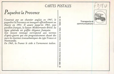 La Provence — Transatlantyk — Zbiór AD — Rewers