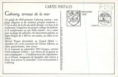 Cabourg — Taras nad Morzem w Godzinie Kąpieli — LL. — Rewers