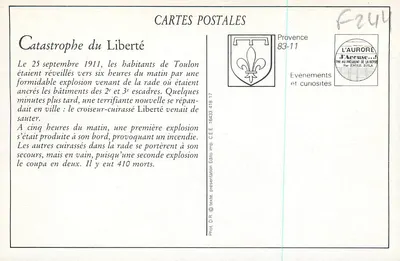 Catástrofe do "Liberté" — O remoção — Toulon — Edição EID — Verso