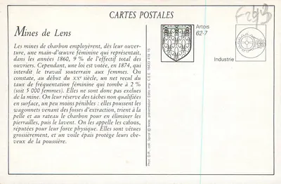 Minas de Lens — Fossa N°1 — Triagem e Lavadeiras — Verso