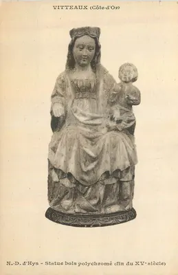 Vitteaux (Côte-d'Or) — N.-D. d'Hys, estátua de madeira policromada (fim do XVᵉ século) — Edições C. L. B., Besançon