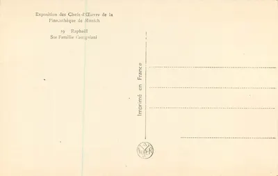 Święta Rodzina Canigiani — Wystawa Sztuk Pięknych Pinakoteki w Monachium — Wydane w Francji — Rewers