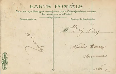 Le Tréport — Plaża przy niskiej mierze i skały — L.V. & Cie — Rewers