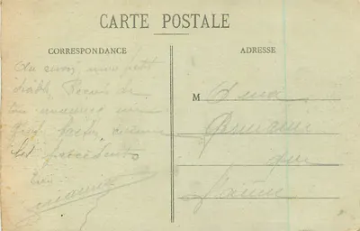 Chagny - Vírgem do Castelo — estátua sobre ilha no meio de um lago, cercada de salgueiros chorões, editor Millot — Verso
