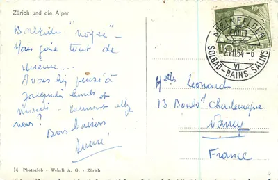 Zurich e as Alpes — Photoglob - Wehrli A.G. - Zürich, n°14 — Verso