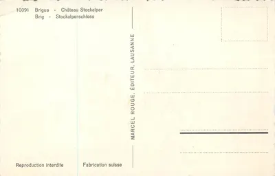 Brigue — Castelo Stockalper — Marcel Rouge, Lausanne — Verso