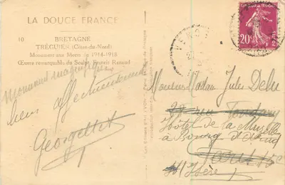 Monumento aos Mortos de 1914-1918 — Tréguier (Côtes-du-Nord) — Francis Renaud — Verso