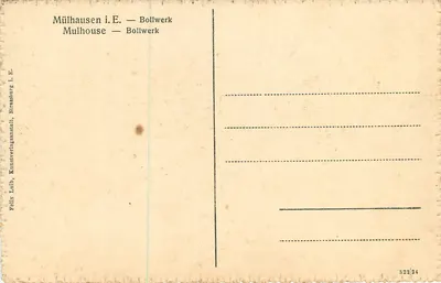 Mulhouse — Bollwerk — Felix Loib, Strasburg, nr 82224 — Rewers