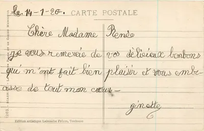 Biarritz - Praia e Casino Municipal — Edição artística Labouche Frères, Toulouse, n°1263 — Verso