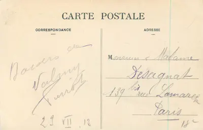 Valmy - Estátua de Kellermann — Edição E. Moisson, Saint-Menehould — Verso