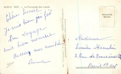 Nice — Promenade des Anglais — Wyd. Cigogne — Rewers